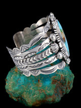 Native American Sonoran Turquoise Sterling Silver Cuff Bracelet