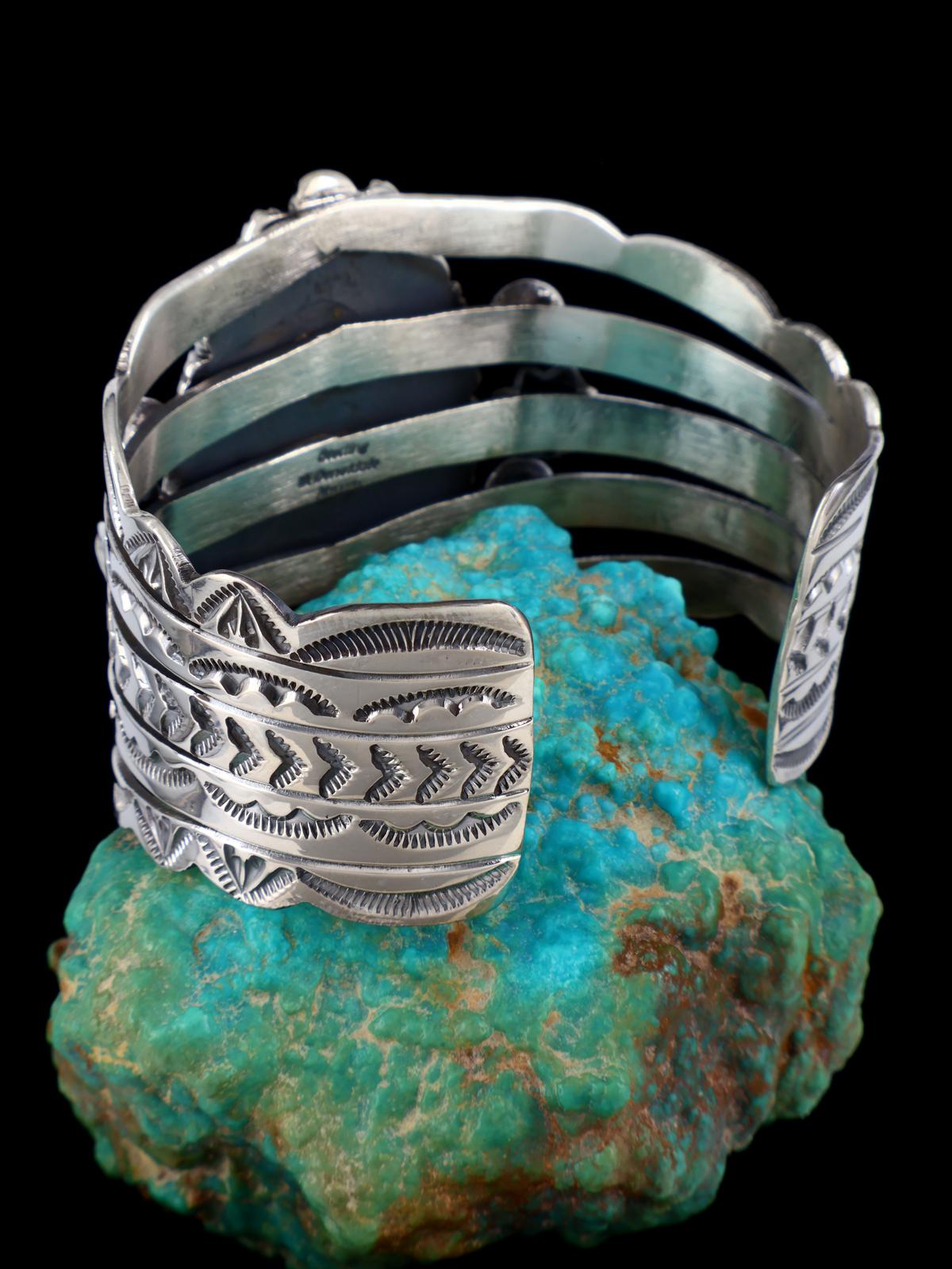 Native American Sonoran Turquoise Sterling Silver Cuff Bracelet