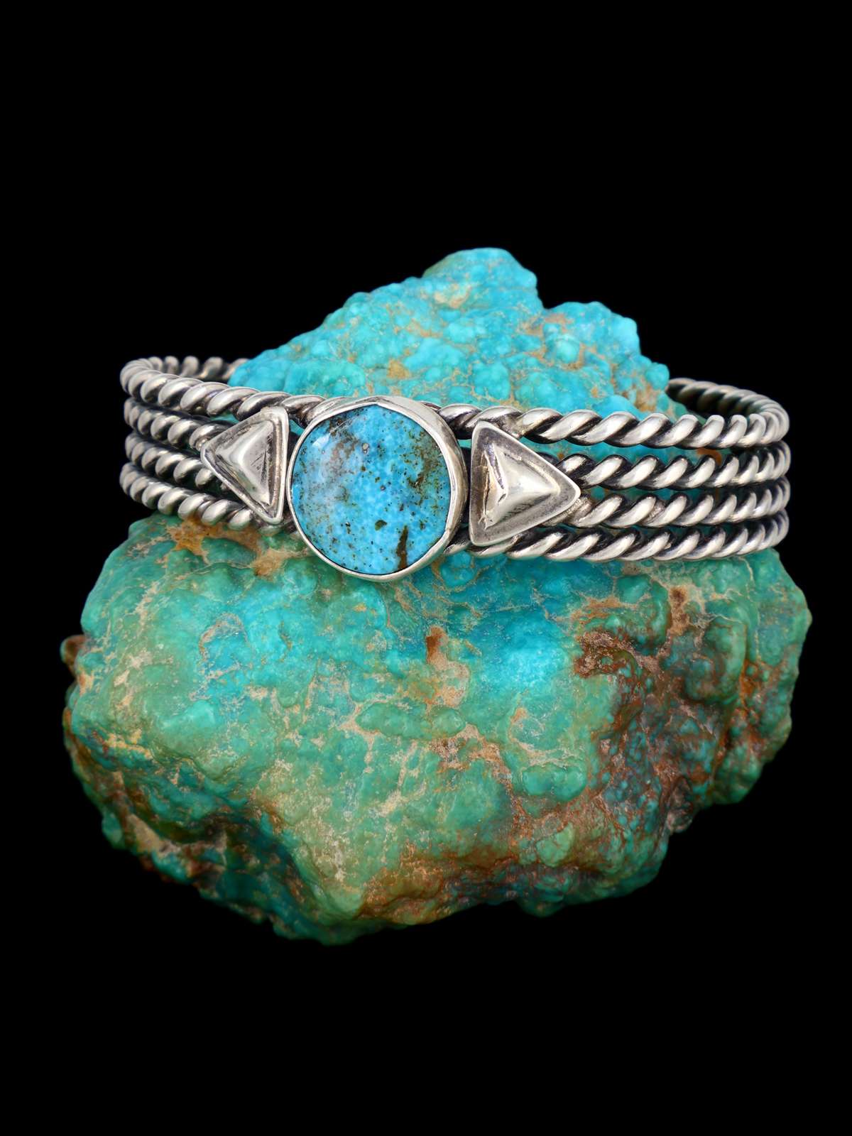 Pulsera de corazón turquesa Kingman de plata esterlina de nativos americanos