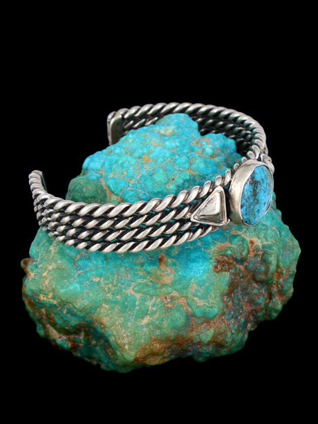 Pulsera de corazón turquesa Kingman de plata esterlina de nativos americanos