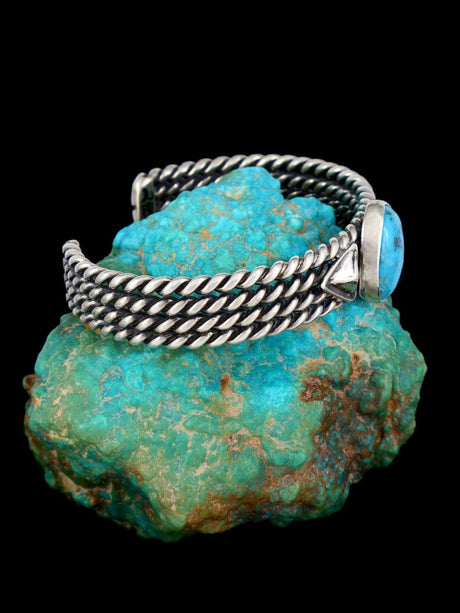 Pulsera de corazón turquesa Kingman de plata esterlina de nativos americanos