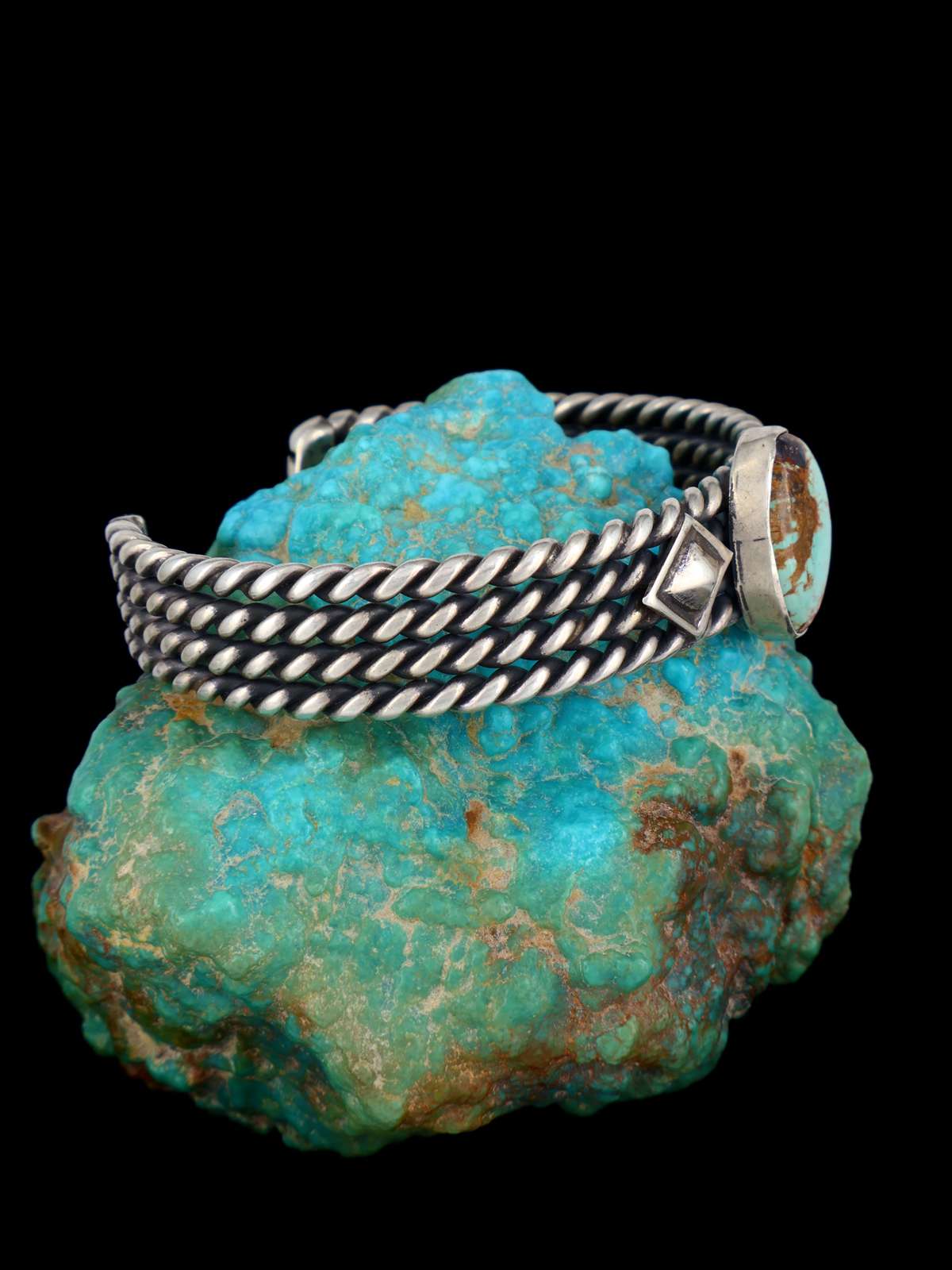 Native American Sterling Silver Turquoise Cuff Bracelet