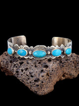 Native American Jewelry Sterling Silver Turquoise Cuff Bracelet