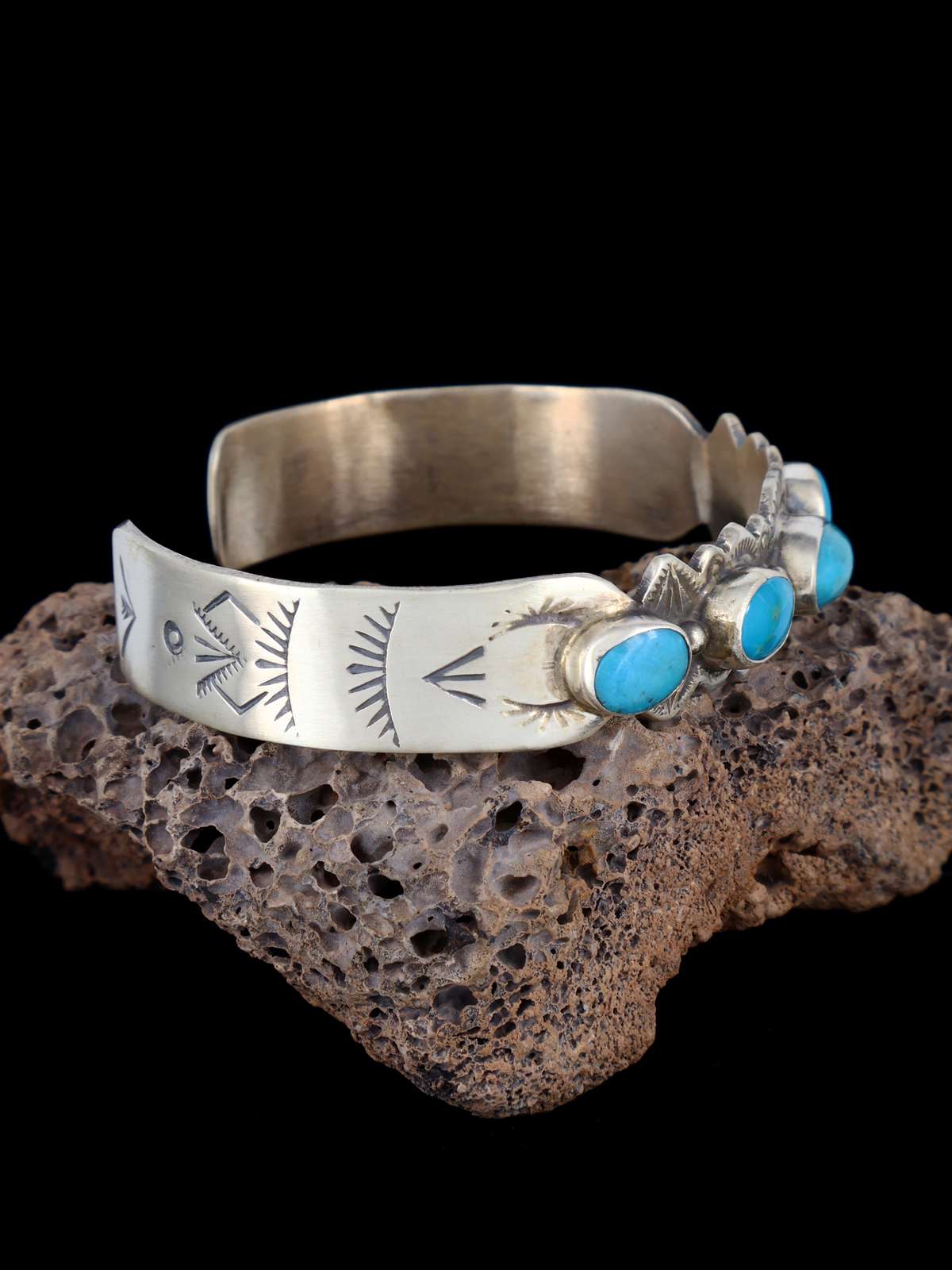 Native American Jewelry Sterling Silver Turquoise Cuff Bracelet