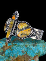 Native American Sterling Silver Bumblebee Jasper Bracelet