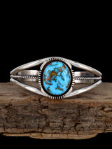 Native American Kingman Turquoise Sterling Silver Cuff Bracelet