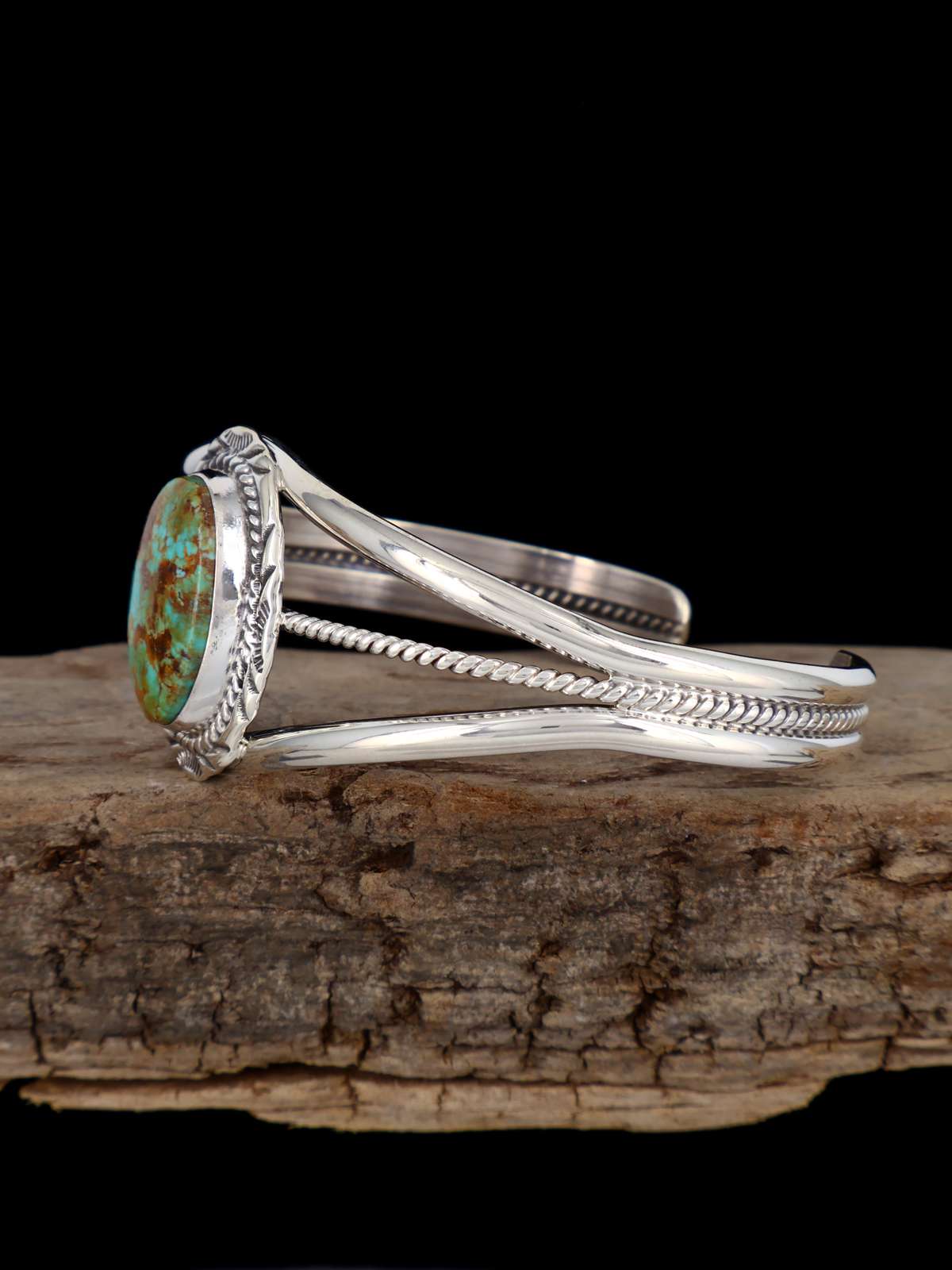 Brazalete de plata de ley turquesa Tyrone nativo americano