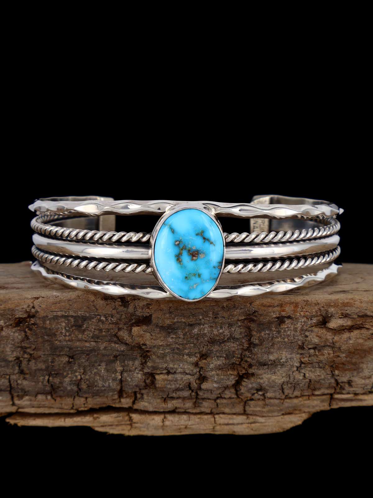 Native American Jewelry Kingman Turquoise Cuff Bracelet - PuebloDirect.com