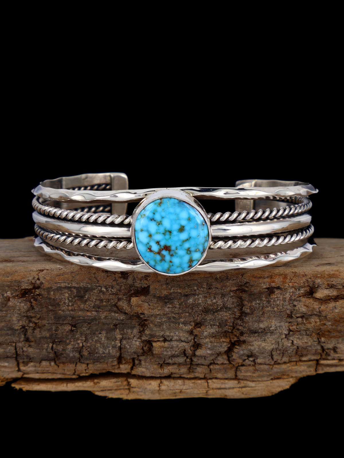 Native American Jewelry Kingman Turquoise Cuff Bracelet - PuebloDirect.com