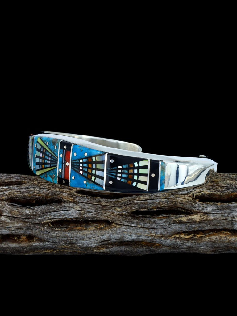 Native American Jewelry Night Sky Inlay Cuff Bracelet - PuebloDirect.com