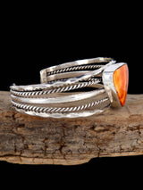 Native American Jewelry Sterling Silver Spiny Oyster Cuff Bracelet - PuebloDirect.com