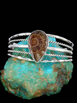 Native American Jewelry Fossil Stone Cuff Bracelet - PuebloDirect.com