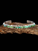 Single Row Zuni Sonoran Gold Turquoise Inlay Bracelet - PuebloDirect.com