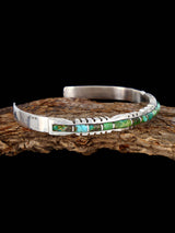 Single Row Zuni Sonoran Gold Turquoise Inlay Bracelet - PuebloDirect.com
