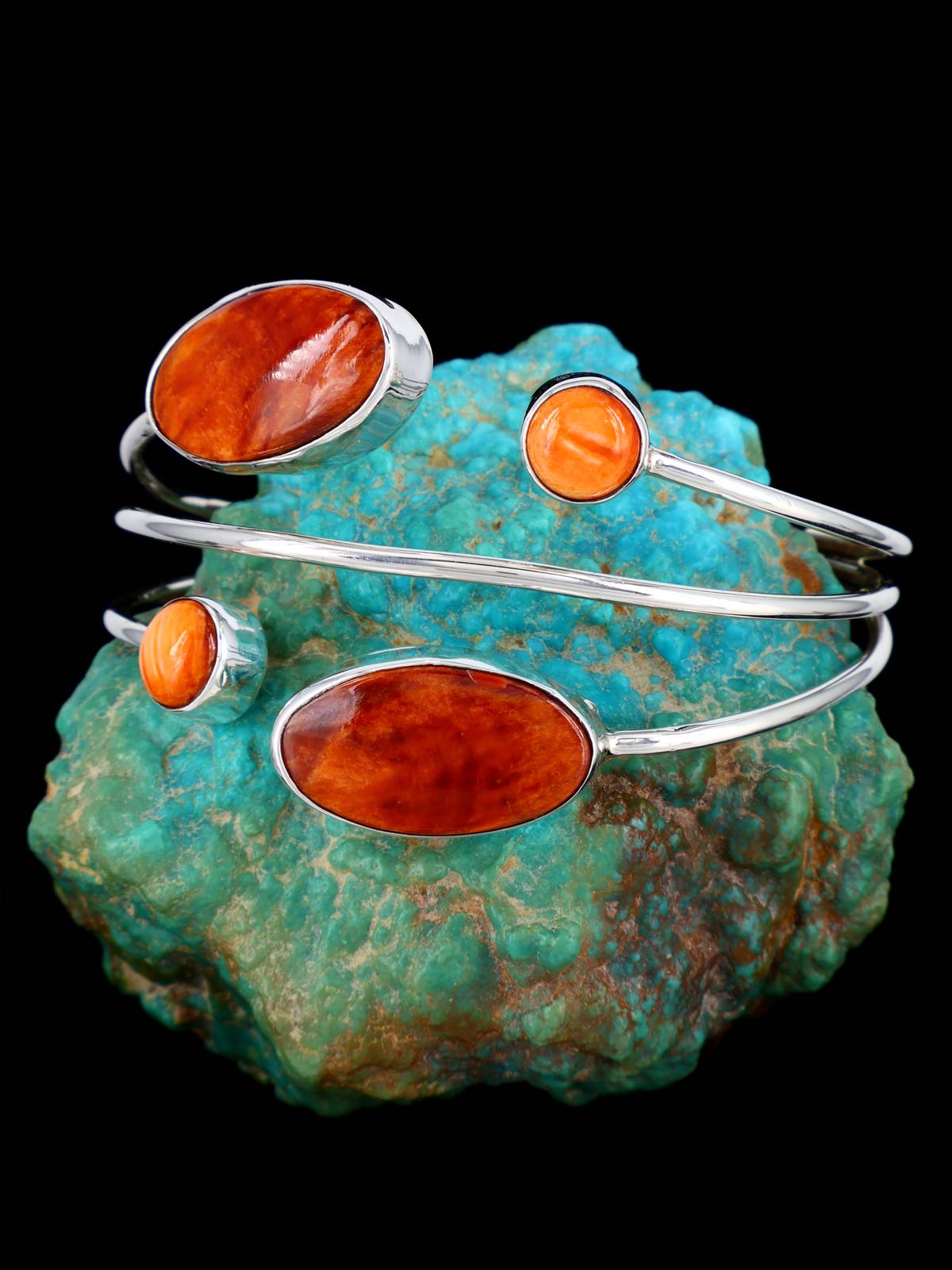 Native American Spiny Oyster Sterling Silver Cuff Bracelet - PuebloDirect.com
