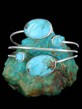 Native American Turquoise Sterling Silver Cuff Bracelet - PuebloDirect.com