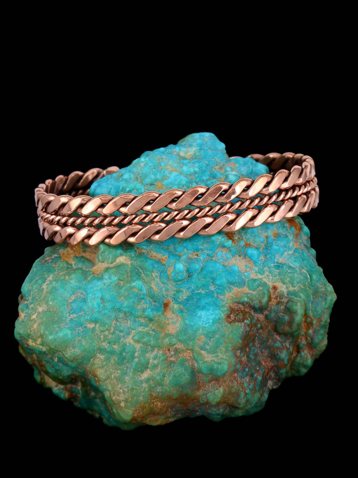 Native American Indian Jewelry Copper Rope Cuff Bracelet - PuebloDirect.com