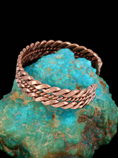 Native American Indian Jewelry Copper Rope Cuff Bracelet - PuebloDirect.com