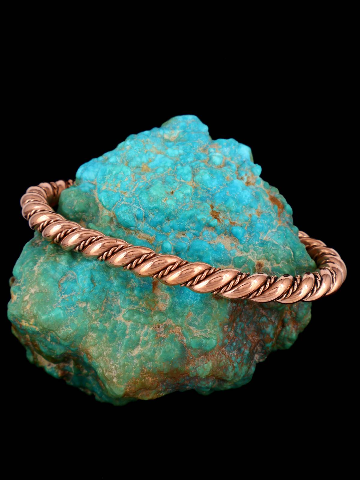 Twisted Rope Horse Whisperer Copper Cuff Bracelet - PuebloDirect.com