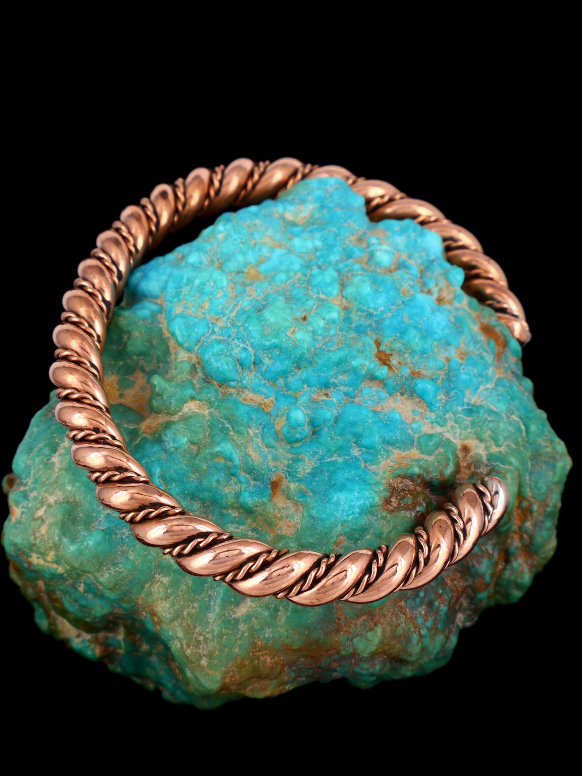 Twisted Rope Horse Whisperer Copper Cuff Bracelet - PuebloDirect.com