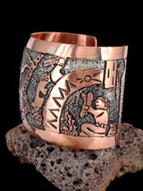 Navajo Copper Pueblo Storyteller Cuff Bracelet - PuebloDirect.com