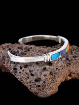 Native American Spiny Oyster and Turquoise Inlay Bracelet - PuebloDirect.com