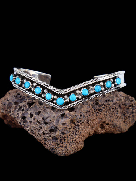 Sterling Silver Turquoise Zuni Bracelet - PuebloDirect.com
