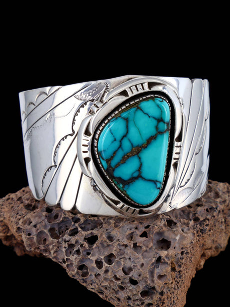Estate Native American Turquoise Sterling Silver Bracelet - PuebloDirect.com