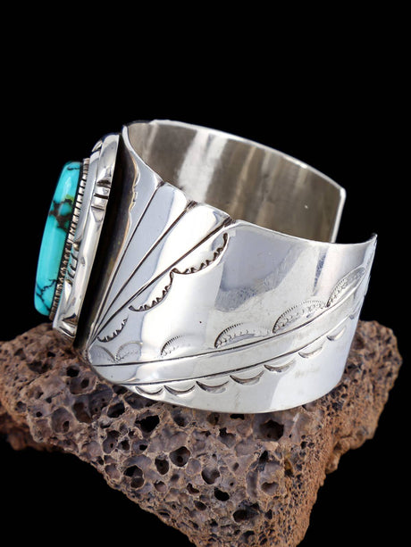 Estate Native American Turquoise Sterling Silver Bracelet - PuebloDirect.com