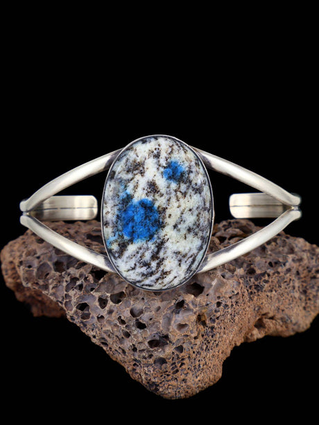 Native American Jewelry K2 Blue Cuff Bracelet - PuebloDirect.com
