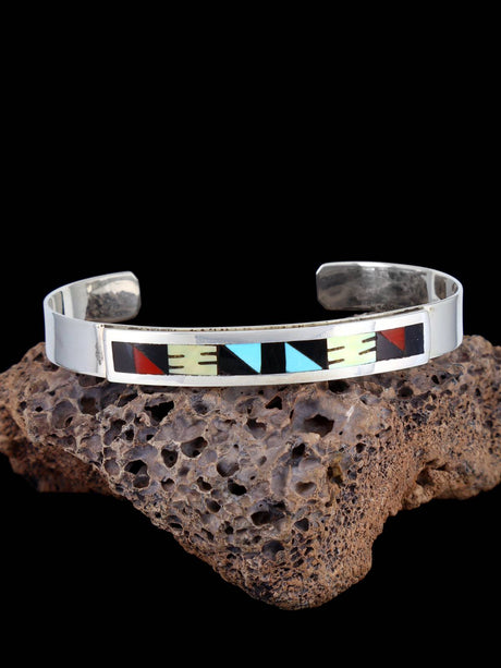 Native American Zuni Pueblo Multistone Inlay Bracelet - PuebloDirect.com
