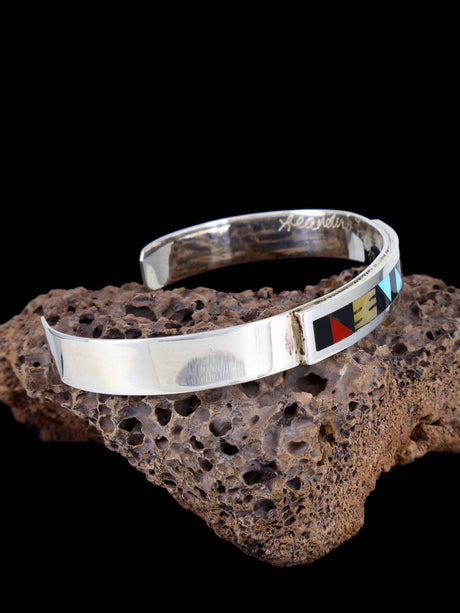 Native American Zuni Pueblo Multistone Inlay Bracelet - PuebloDirect.com