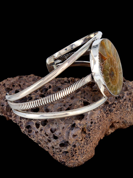 Native American Jewelry Fossil Stone Cuff Bracelet - PuebloDirect.com