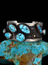 Native American Jewelry Kingman Turquoise Cuff Bracelet - PuebloDirect.com