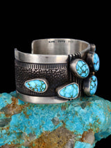 Native American Jewelry Kingman Turquoise Cuff Bracelet - PuebloDirect.com
