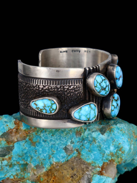 Native American Jewelry Kingman Turquoise Cuff Bracelet - PuebloDirect.com