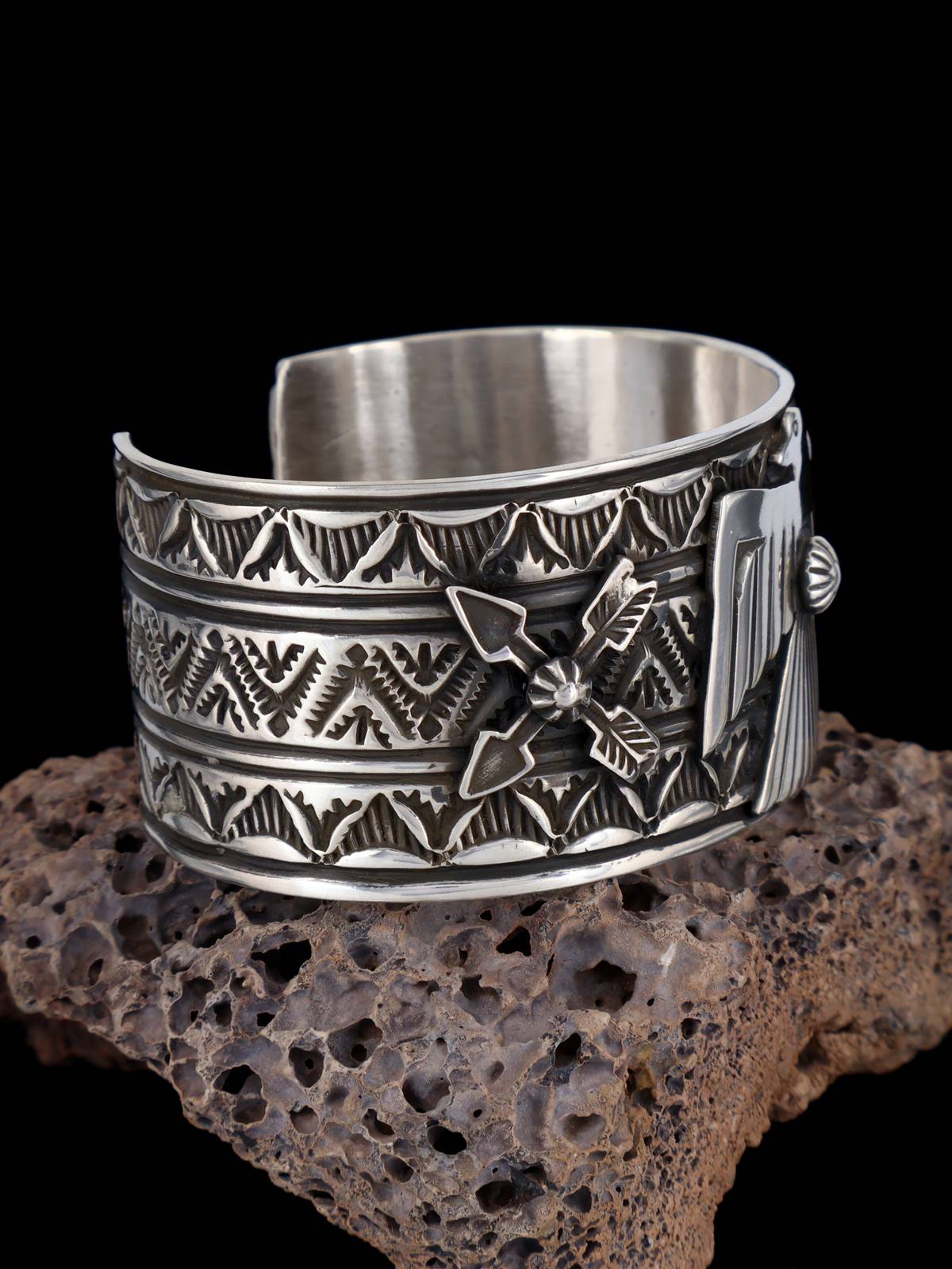 Native American Sterling Silver Thunderbird Cuff Bracelet