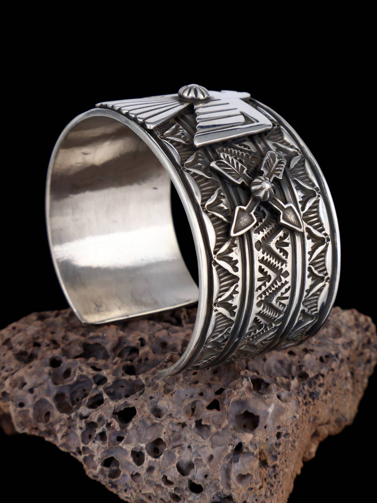 Native American Sterling Silver Thunderbird Cuff Bracelet