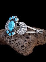 Navajo Sterling Silver Turquoise Cuff Bracelet - PuebloDirect.com