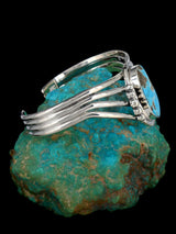 Native American Sterling Silver Turquoise Cuff Bracelet - PuebloDirect.com