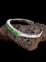 Native American Sonoran Gold Turquoise Cobblestone Inlay Cuff Bracelet - PuebloDirect.com