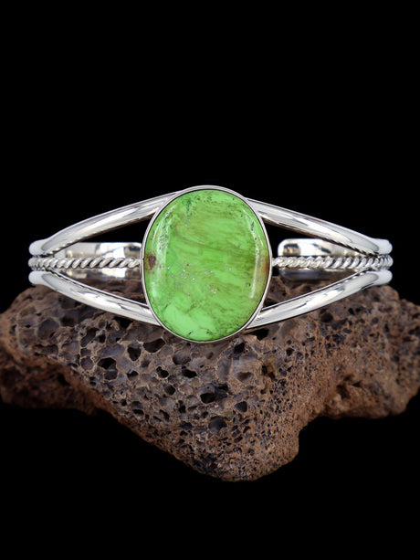 Native American Jewelry Natural Gaspeite Cuff Bracelet - PuebloDirect.com