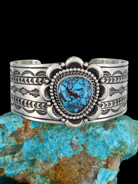 Native Sterling Jewelry Prince Turquoise Sterling Silver Cuff Bracelet - PuebloDirect.com