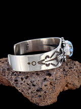Navajo Sterling Silver Golden Hill Turquoise Cross Cuff Bracelet