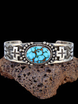 Pulsera de puño turquesa Golden Hill de plata de ley nativa americana