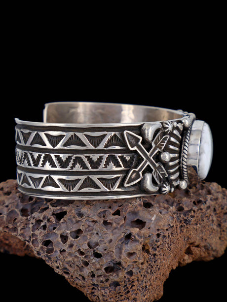 Navajo Sterling Jewelry White Buffalo Cuff Bracelet