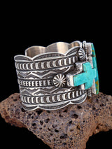 Navajo Jewelry Bracelet en argent sterling Dry Creek Turquoise Thunderbird