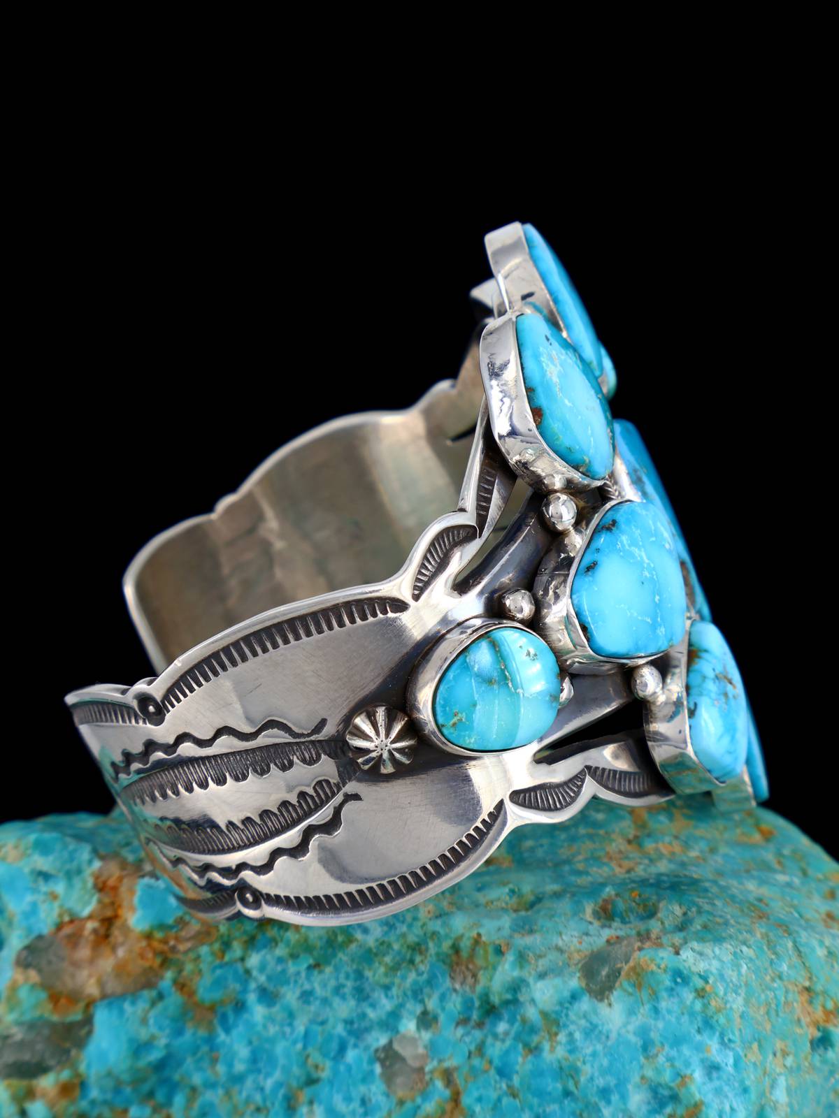 Bijoux amérindiens Bracelet manchette Kingman Turquoise