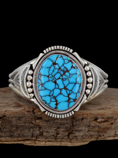 Native American Egyptian Turquoise Sterling Silver Cuff Bracelet - PuebloDirect.com