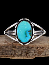 Native American Turquoise Sterling Silver Cuff Bracelet - PuebloDirect.com